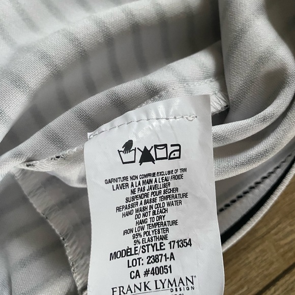 Frank Lyman Design Black and White Striped Long Sleeve Top - Picture 6 of 6